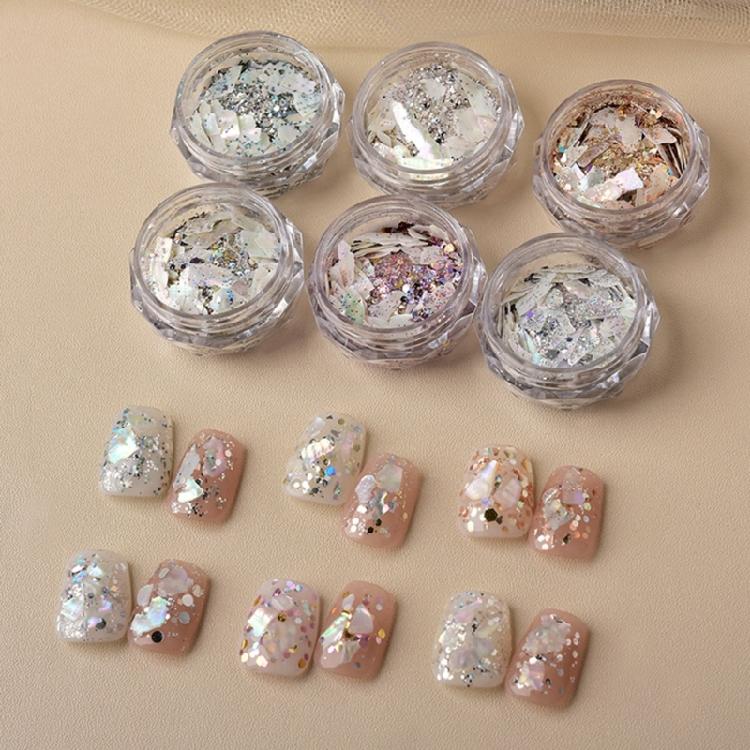Unregelmäßige Nagel-Abalone-Muschelschalen-Scheiben Nagelglitzer-Flocken Nagelkunst-Muschelstück