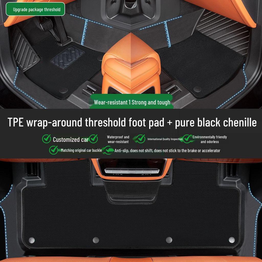 Geely Galaxy A7 Complete TPE Floor Mats Set with Door Sills - 26 New Style Foot Pads