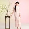 Sancai Cherry Blossom Jacquard Fishtail Dress