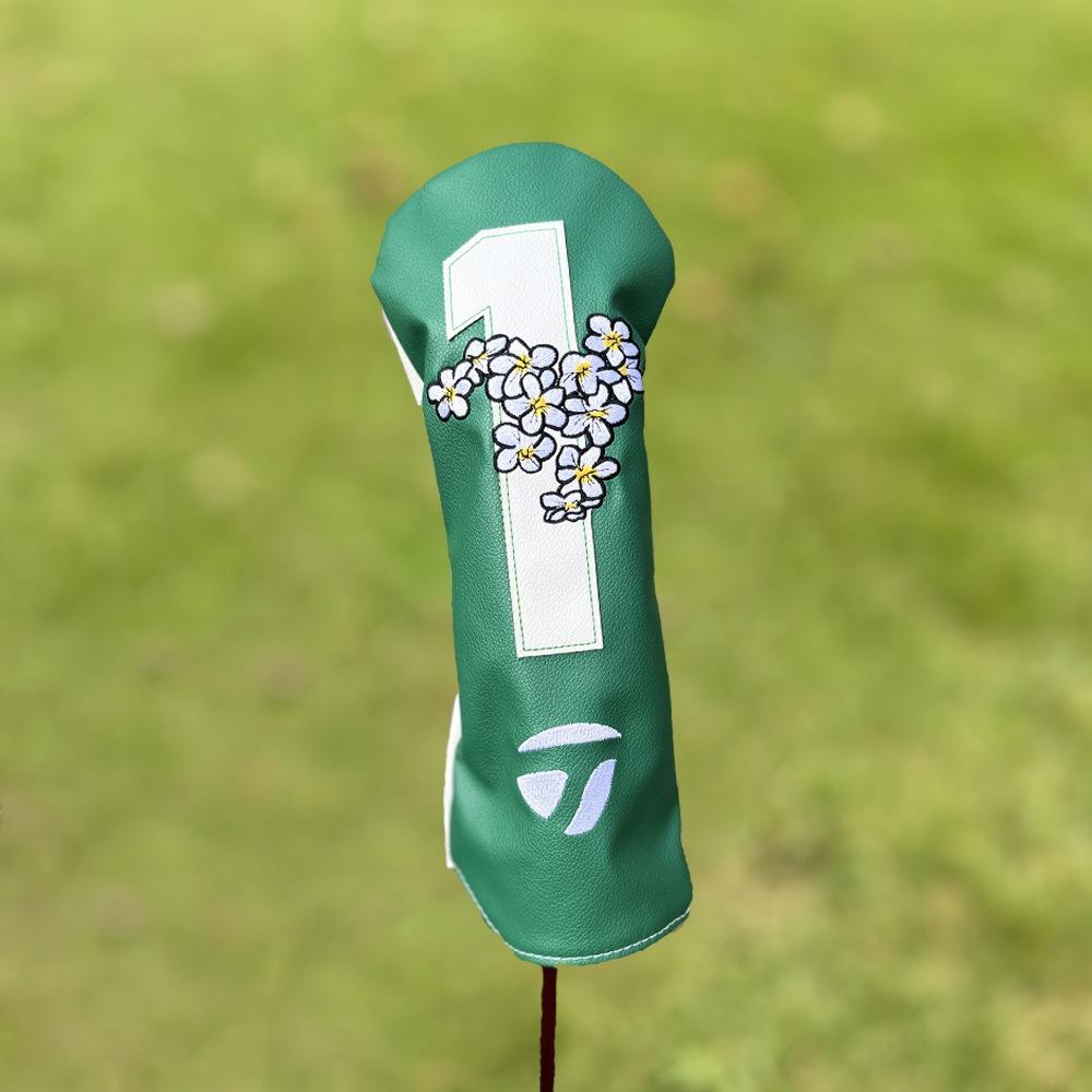 Green/White Golf Club Head Cover PU Golf Push Rod Sleeve Practical Golf Wood Cover  Golf Course