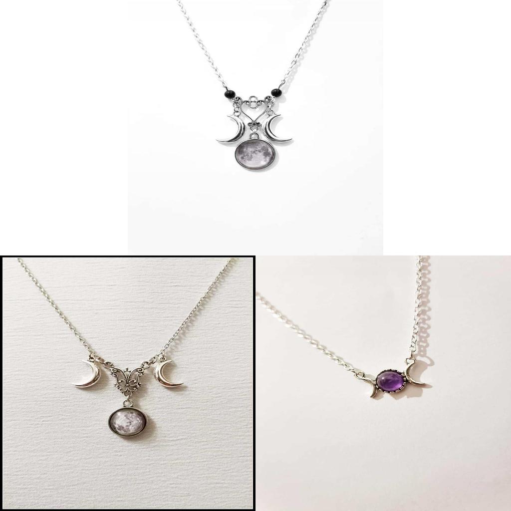 Goddess Moon Jewelry Necklace With Antiqued Zinc Alloy Pendant For Art Lovers
