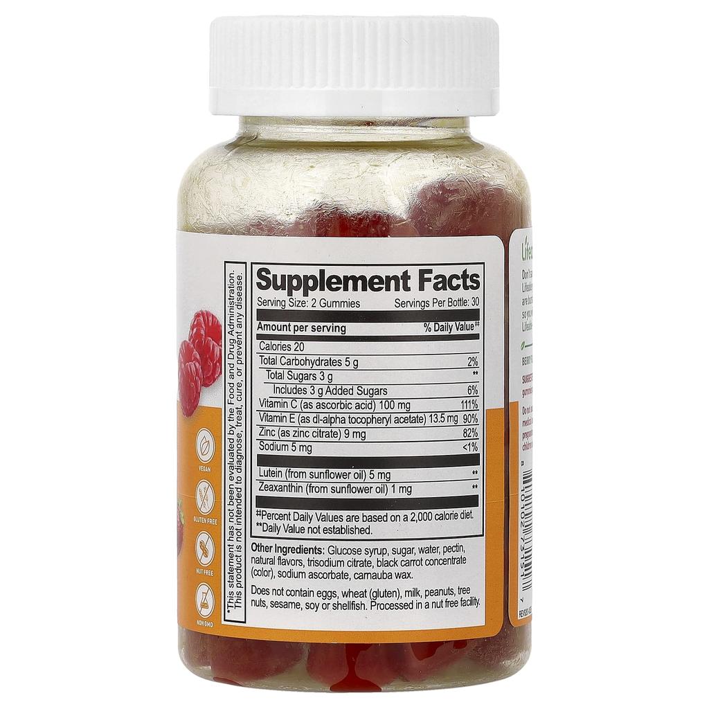 Lifeable Lutein & Zeaxanthin Gummies, Berry, 60 Gummies