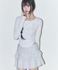 Iligo Tiered Layered Rib Skirt Light Gray