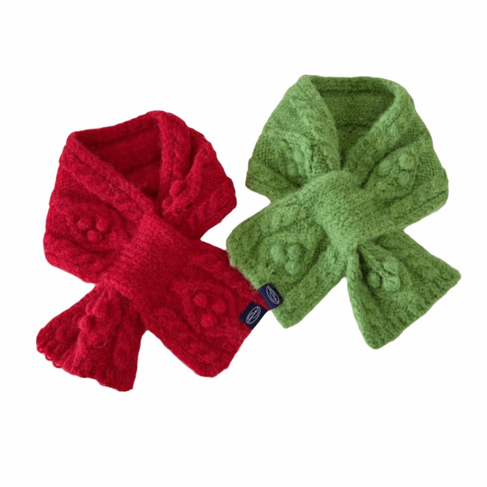 Knitted Yarn Knitted Scarf Textured Pattern Neck Warmer New Short Scarf Daily Outfits