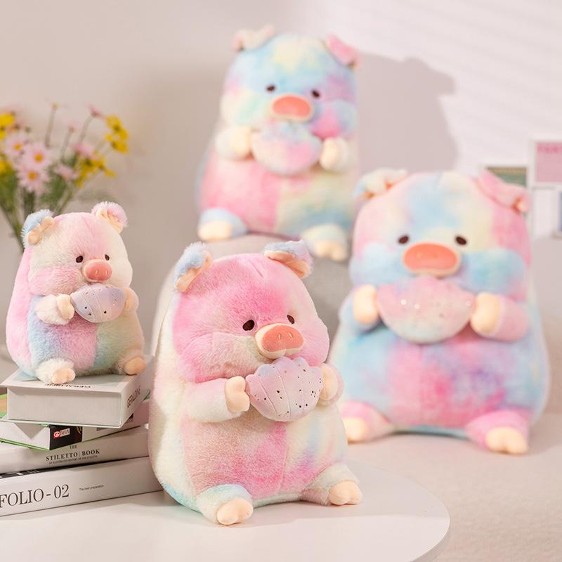 Cute Cute Rainbow Shell Pig Doll Plush Toy Piggy Doll Children Sleep Soothing Doll