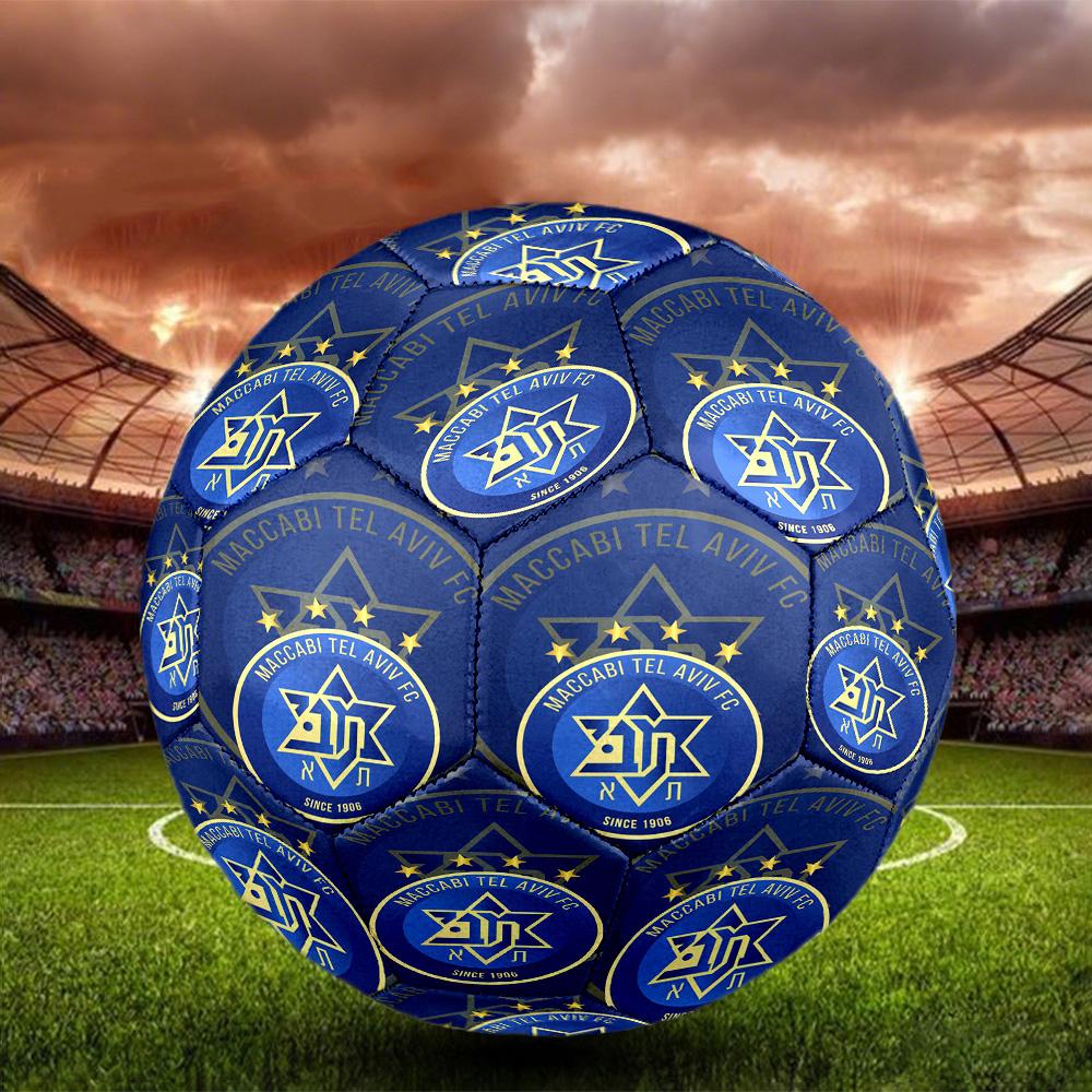 Maccabi Tel Aviv FC Indoor Soccer Ball Size 5 Colorful All Ages Machine Stitched PVC Competition Ready Durable High-Bounce