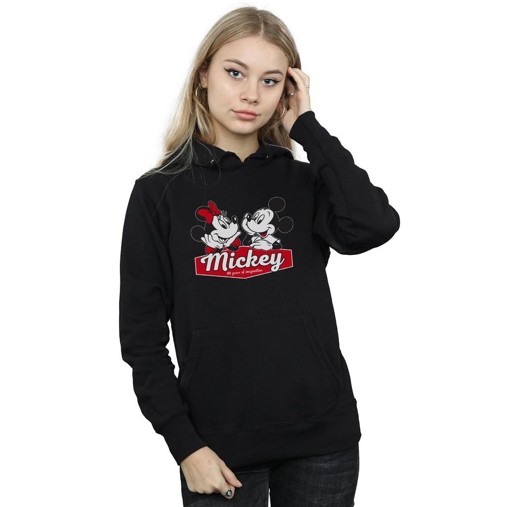 Disney Womens/Ladies Mickie And Minnie 90 Years Hoodie