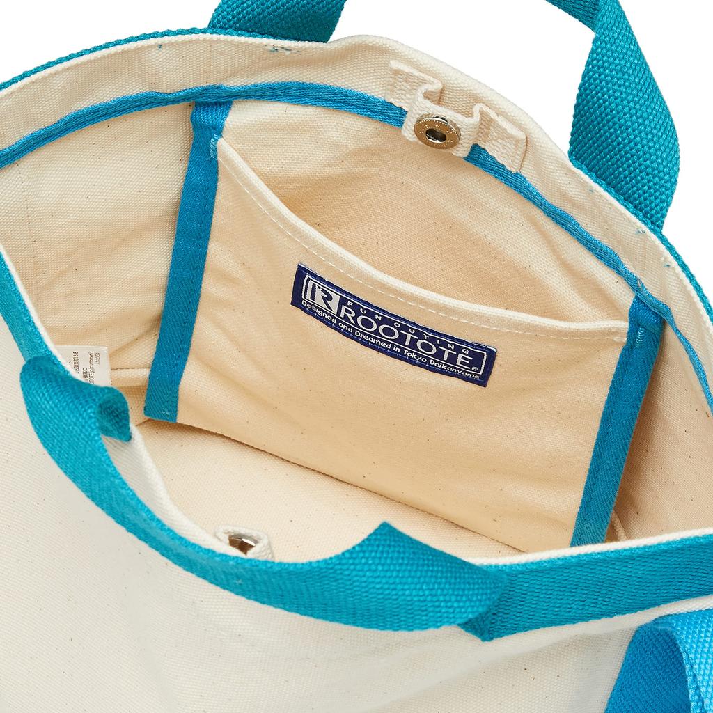 Small Tote Bag with Shoulder SN DELI Organic Cotton A 1369 Cyan [Rootote] Women's