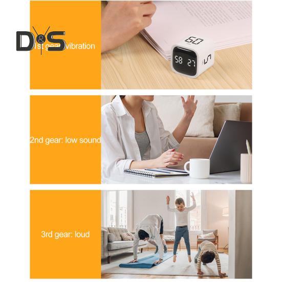 Produktivitet Kub Timer Gravity Sensor Vänd LED-skärm 4 förinställd tid Dubbla lägen Tidshantering Nedräkning Matlagning Student Studie Mini Digital