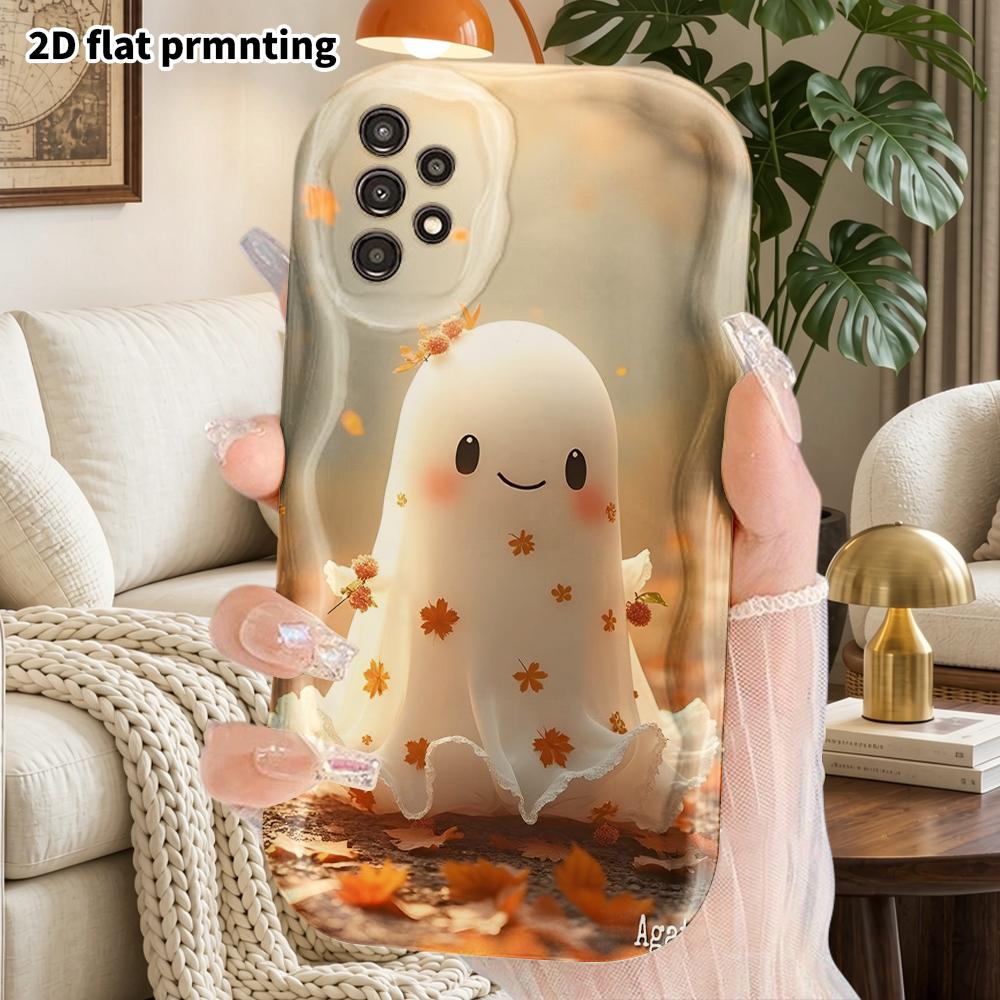 Phone Case: 2D Flat Samsung Galaxy A34 A35 M05 M06 S20 S22 S21 FE Plus 5G Protective Case, Couple Style, Falling Leaf Ghost, Christmas and Halloween G