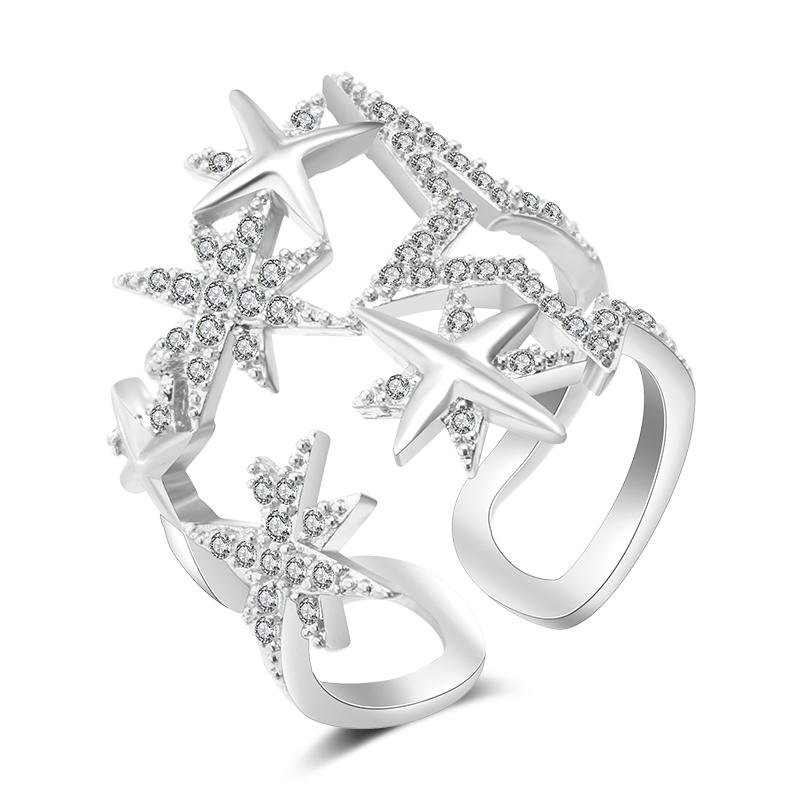 

Модное циркониевое кольцо-звезда с восемью именами, открывающееся, регулируемое, женское, с покрытием золотом 18 карат, парное, праздничный подарок, кольцо для вечеринки, повседневный циркон resizable