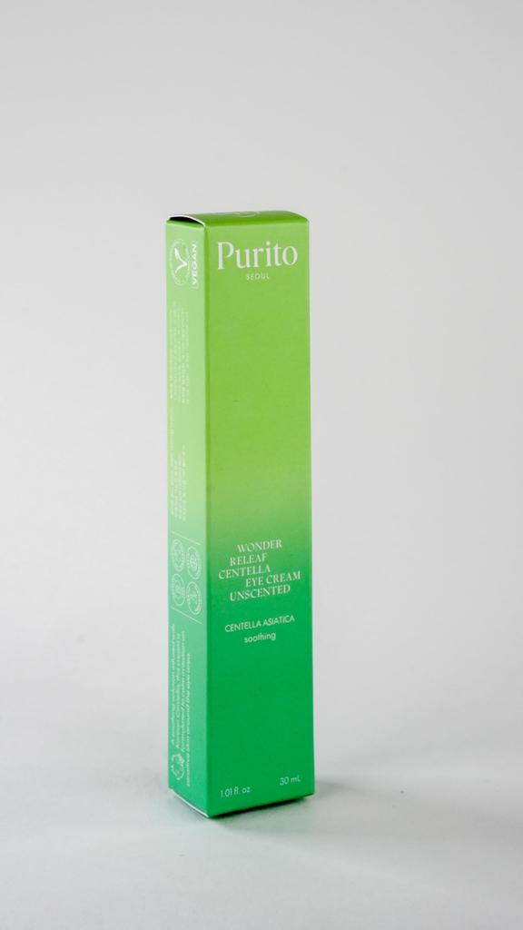 PURITO Centella Duftfreie Augencreme Koreanische Centella Beruhigende Gesichts-Augencreme für Empfindliche Haut für Gesicht Augenringe Falten Schwellungen Vegan