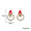 Enamel Santa Claus Min Stud Earrings Female Fashion Sweet Red White Color Geometry Ear Wedding Jewelry Romantic Gift