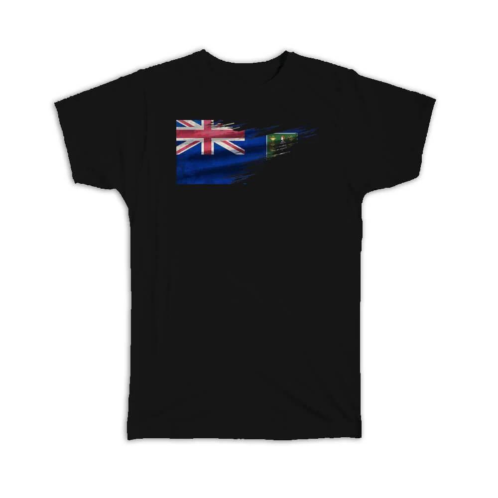 Gift T-Shirt : British Virgin Islands Flag Modern Country Expat L