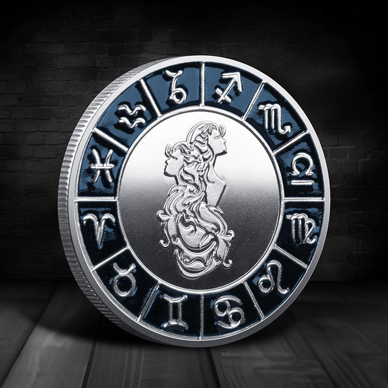 Single Zodiac Sign Commemorative Coin, Individual Constellation Collectible Medal, 40mm Diameter Astrology Souvenir Coin for Collection & Gift