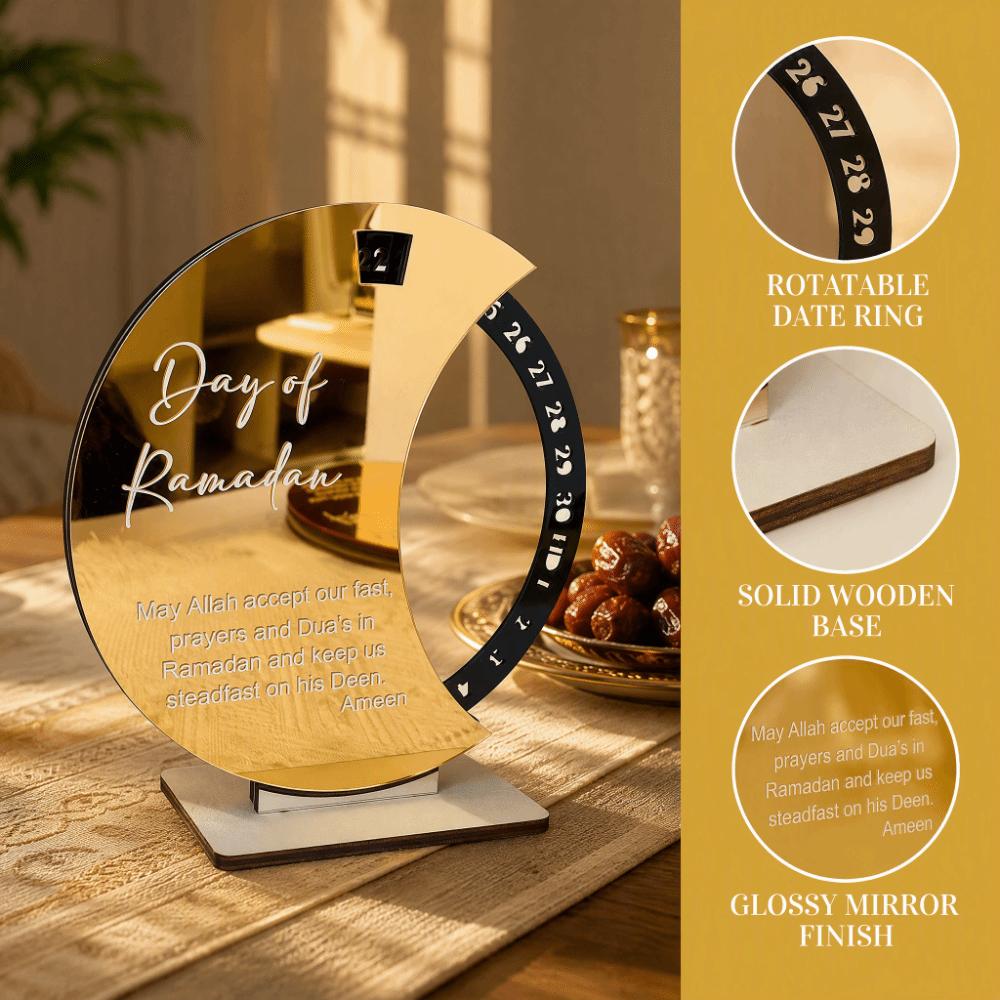 Rotatable Crescent Desktop Calendar 7.87x7.87in Holiday Table Decor Home Table Display