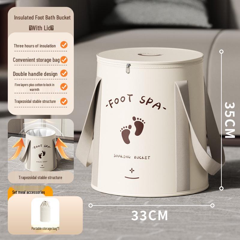 Foldable Insulated Foot Soak Basin - Portable and Deep-Soak Design