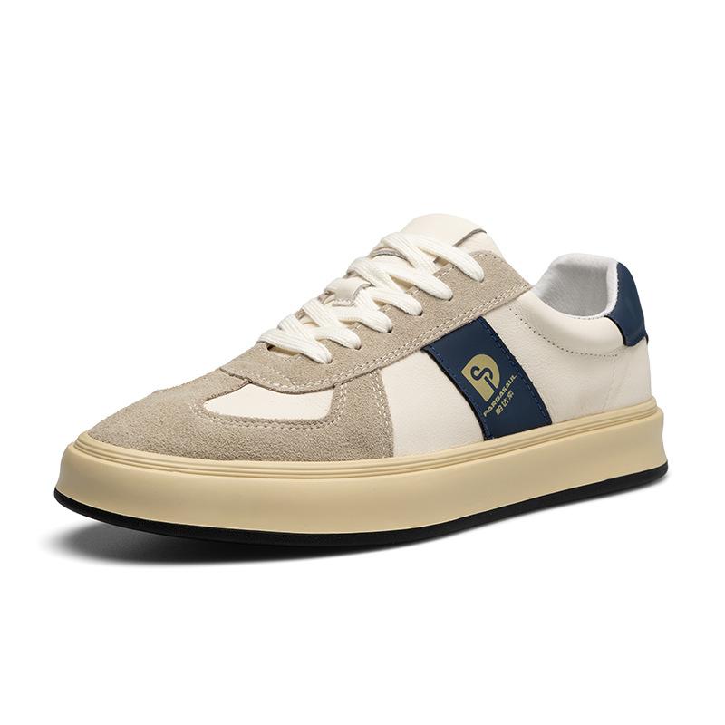 

2025 direct supply casual shoes men s fashion summer new breathable leather board shoes trend lace-up versatile men s shoes 44