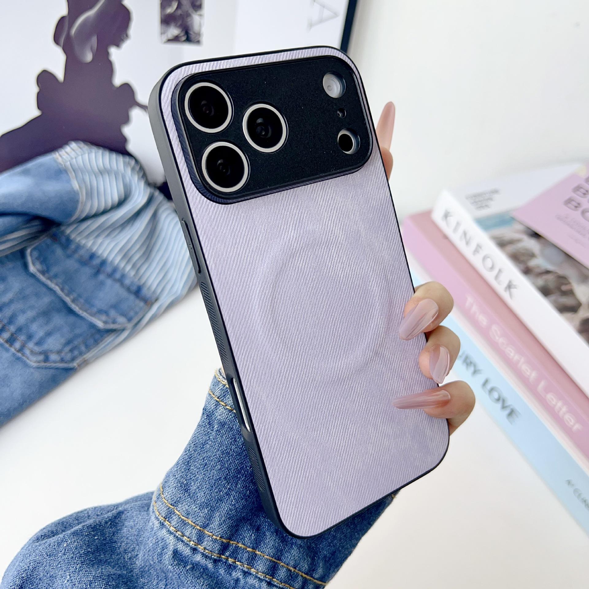 

Light Blue Denim Magnetic Protective Phone Case for iPhone 17 Pro Max 17 Pro фиолетовый