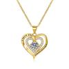 Gold Twelve Double Heart Pendant Clavicle Chain