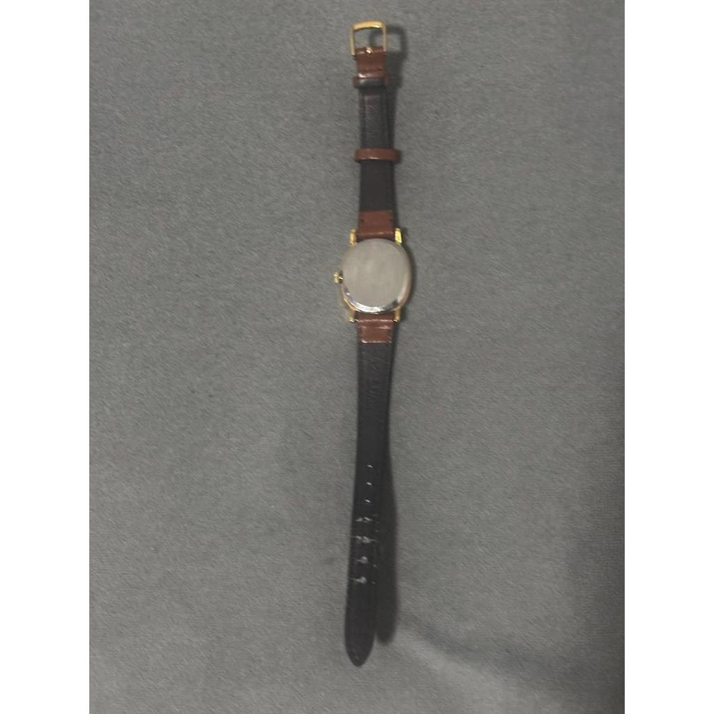 Used Operation OMEGA Omega ladies watch gold dial brown leather belt hand winding