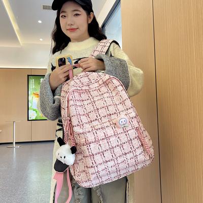 Backpack Girl Junior High School Student Casual Backpack Sweet Cute Schoolbag Lightweight Backpack