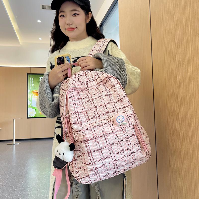 Backpack girl junior high school student casual backpack sweet cute schoolbag lightweight backpack