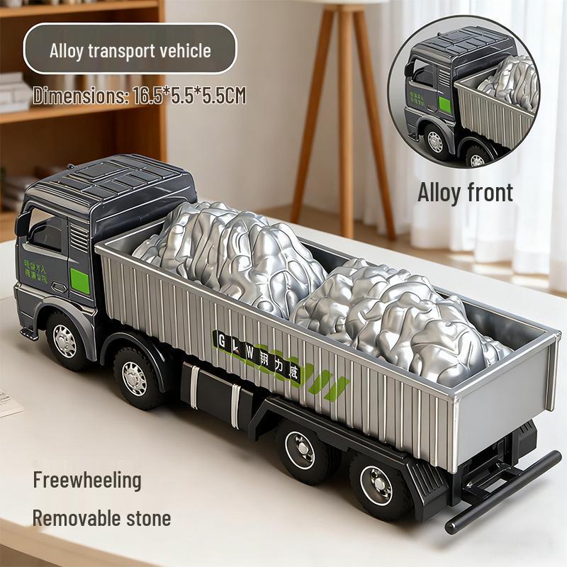 Kids' Alloy Engineering Vehicle Set: Excavator, Digger, Crane, and Earthmover Toy Models