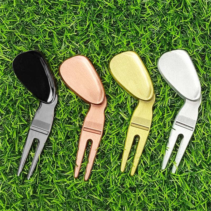 Golfs Balls Marker Alloy Curved Spit for Men Women Golfer Golfs Accessory Golf Divot Repair Tool Golf Green Divot Tool