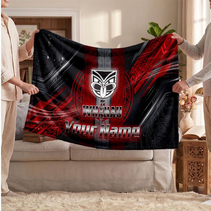 Wigan Warriors Flannel Blanket, Custom Name Text Personalized Soft Throw Blanket Home Decor Gift