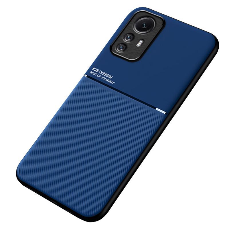 For Xiaomi Redmi Note 12S 4G Lines Imprinted PU Leather+TPU Case Magnetic Car Mount Phone Cover