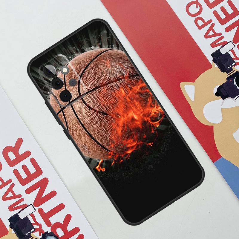 Basketball On Fire Case For Samsung Galaxy A36 A35 A55 A06 A16 A26 A56 A53 A32 A52 A33 A13 A14 A34 A54 A17 A15
