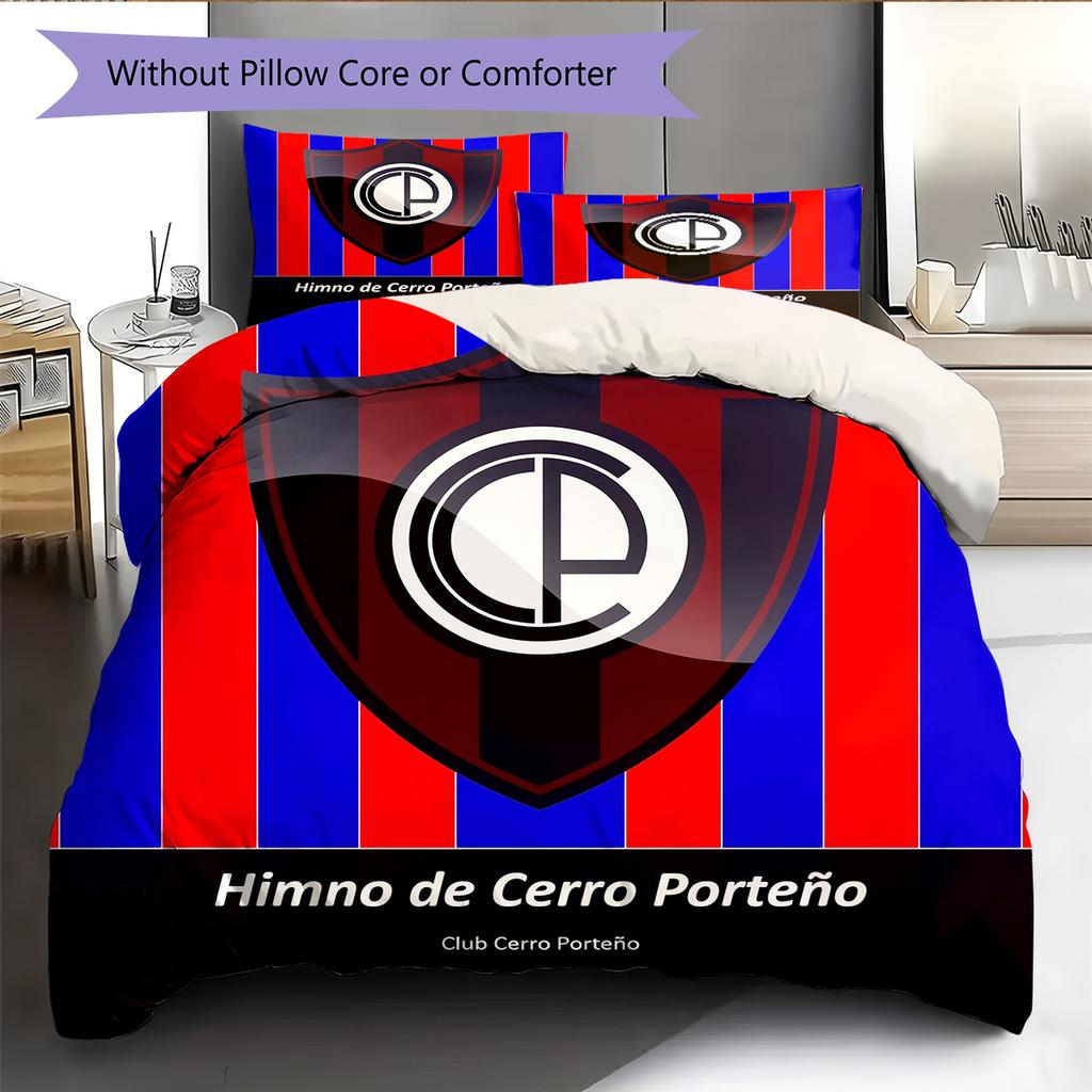Club Cerro Porteño Pattern Bedding Quilt Set Home Decoration Gift (1 * duvet cover + 2 * pillowcase without core)
