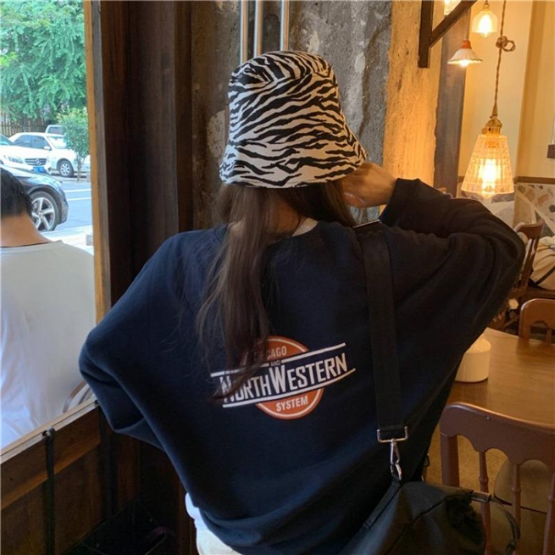Letter printed long-sleeved thin sweatshirt jacket new autumn women's loose mid-length pullover top trendy
