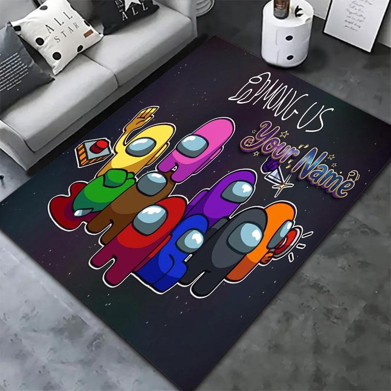 Among Us Custom Name Carpet Rug for Living Room Bedroom Home Sofa Decoration,Kids Play Non-slip Floor Mat