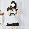 Cute Maid Sexy Lace Strap Waist Dress Black and White Alluring Uniform Clothes