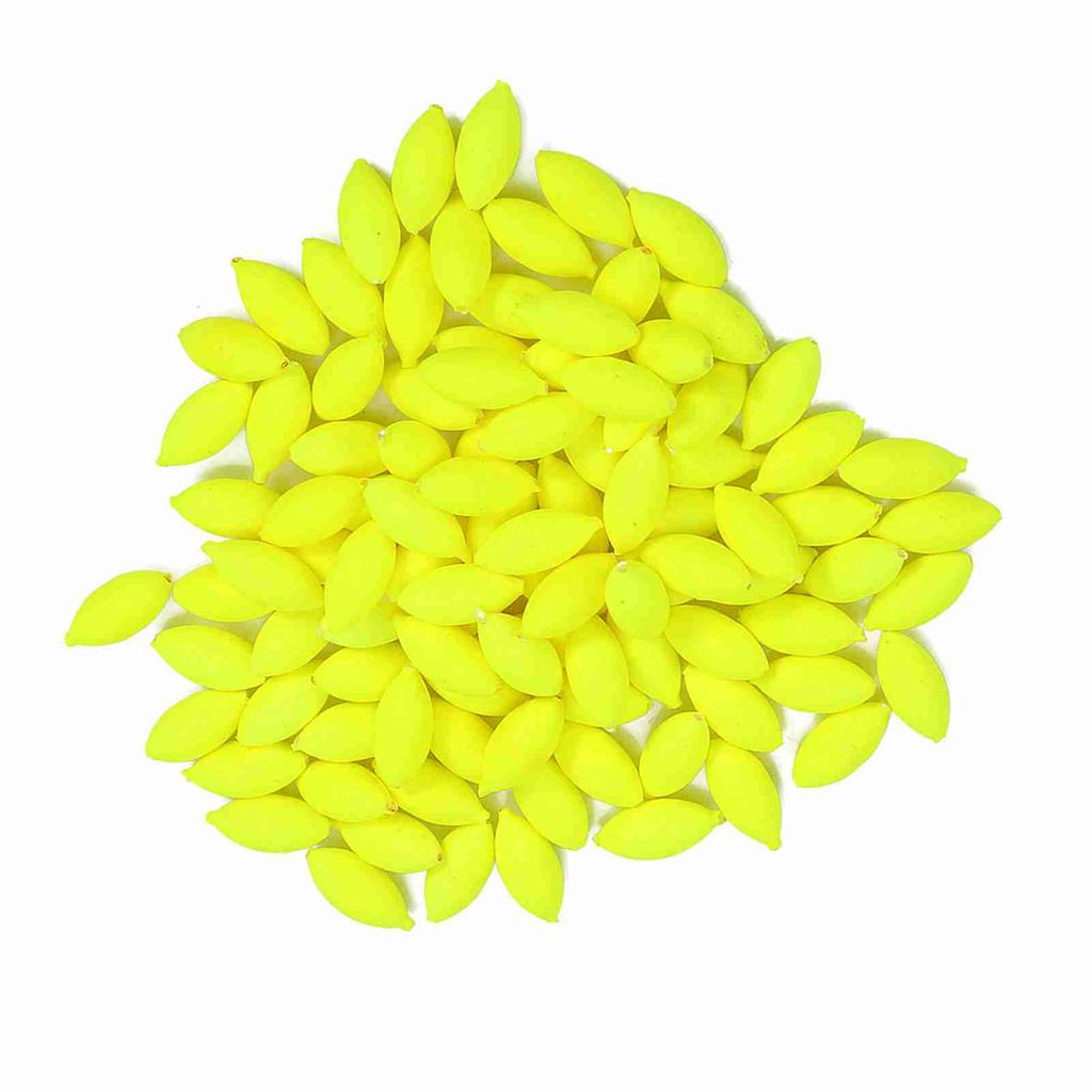 100pcs Fishing Strike Indicator Fishing Lures Baits Floats Beads (Yellow)