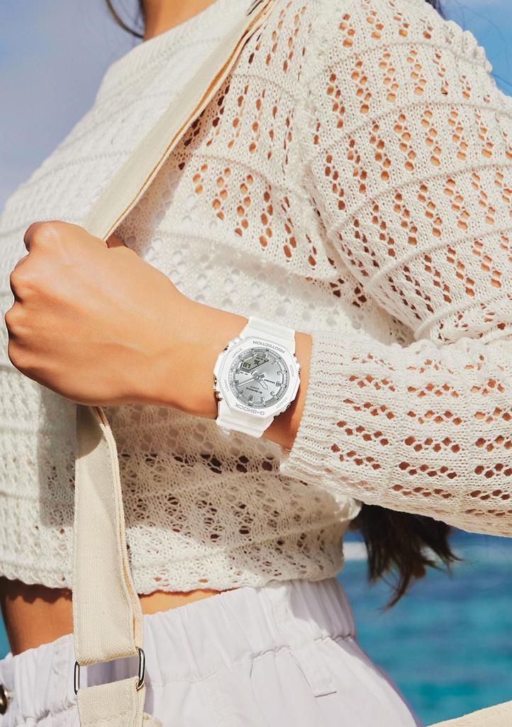 Casio G-Shock Watch (Official Japanese Product) Made with Biomass Plastic, GMA-P2100VA-7AJF, Women's, White