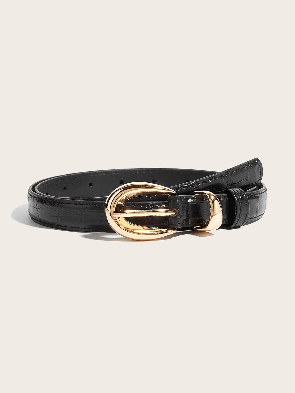 

Vintage Fish Tail Pu Leather Belt With Needle Buckle For Women Fashion Accessories чёрный