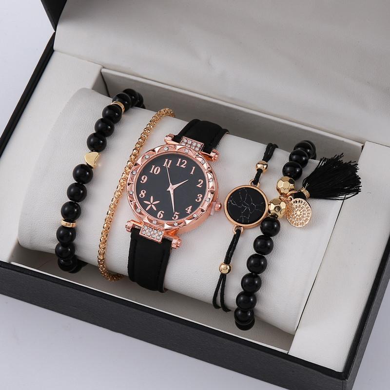 Stunning Teardrop Stainless Steel Quartz Watch Set Crystal Jewelry for Formal Event