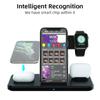 15W faltbares 4-in-1-Dual-Seat-QI-Wireless-Ladegerät für iPhone Samsung Schnellladestation für Apple Watch Airpods Pro