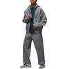 Jordan Brooklyn Fleece Hooded Loose Comfortable Versatile Cardigan Sweatshirt Men outerwear Carbon-Gray Sail-White IB7232091