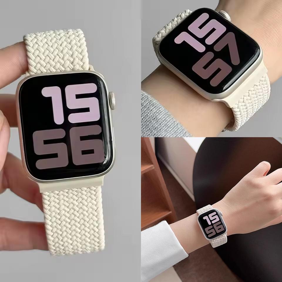 Straps For Apple Watch Bands 44mm 45mm 40mm 41mm 49mm 46mm 42mm Braided Solo Loop Correa Bracelet Iwatch Series 11 10 9 7 8 SE 6