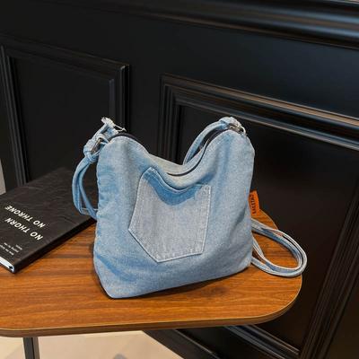 Women Bag Fashi Shoulder Bag Large Capacity Denim Stylish Crossbody Multifuncti Square Commuting Chic Hobos Messenger Pack