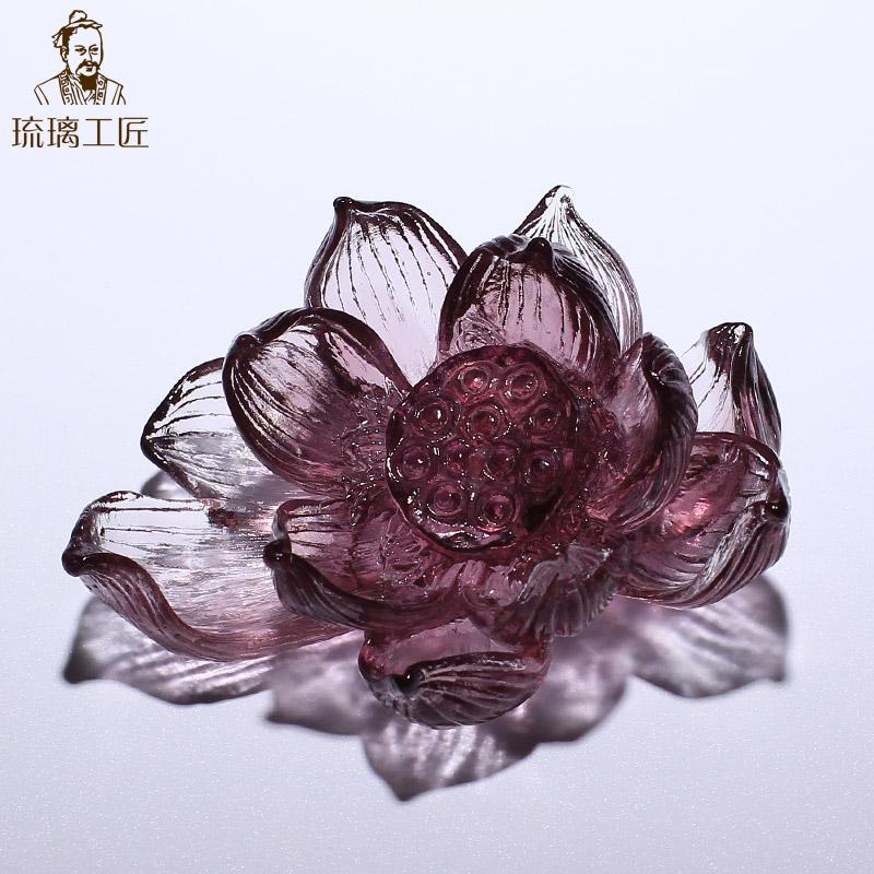 

Благовонница глазурованная в форме лотоса, вставка для благовоний, настольное украшение, бытовое украшение для чайного столика, чисто ручная работа, китайский ретро