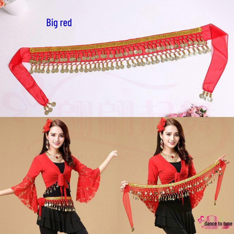 Indischer Bauchtanz Hüftgürtel mit Goldmünzen - Auftritts- & Übungskostüm-Accessoire