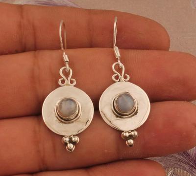 Moonstone Gemstone Earring, Gift For Her, Solid 925 Sterling Silver Earring, Handmade Earring