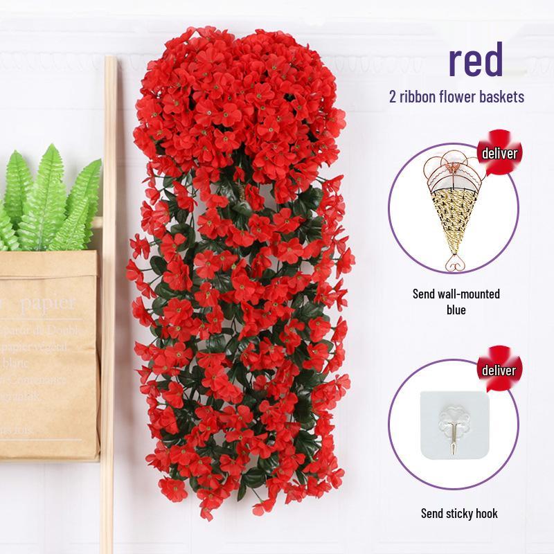 Artificial Violet Flower Vine - Silk Rose Hanging Decor for Weddings and Walls