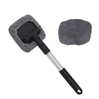 Windshield Cleaning Brush With Telescopic Aluminum Handle Microfiber Bristles For Effortlessly Glass Maintenance