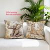 1/4pcs Vintage Safari Baby Animals Throw Pillow Covers Cute Elephant Giraffe Lion Cub Decorative Cushion Cases